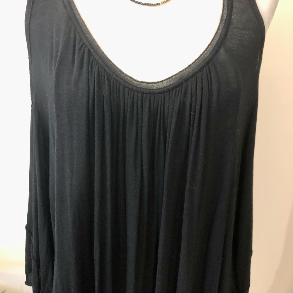 Free People Chloe Cold Shoulder Black Top - Picture 4 of 14